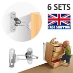 6 Sets Furniture Straps Anchors Anti Tip Kit Steel Wall Anchor Protector UK