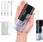 COSLUS Mini Water Flosser for Travel: Portable Compact Design - Removable Tank