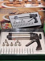 Lacor Quality Cookie Icing Pastry Piping Gun Decorating Set Nozzles and Forms SS