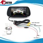 7" Car Rear View Mirror Monitor with Clip & Remote 12v 24v For Car Truck Camera