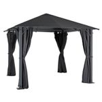 Azuma 3x3m Grey Gazebo Waterproof Garden Party Tent w/ Sides SALE