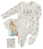 Peter Rabbit Baby Girl Boy 4 Piece Set Sleepsuit Bodysuit Bottoms Bib Easter