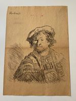 Rembrandt Van RijnDrawing on paper (Handmade) signed and stamped mixed media.