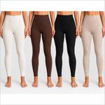 Ladies Premium Ribbed Leggings Womens High Waist Stretch Soft Trousers UK NEW