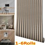 1-6X Wooden Slat Panelling Wallpaper 3D Effect Wood Stripes Textured Wallpaper