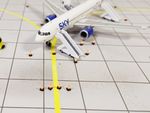 100x Orange/White TRAFFIC CONES Airport Stand GSE Models 1:400 Scale Diorama