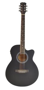 Electro Acoustic Guitar Matt Black Finish  40” Cutaway