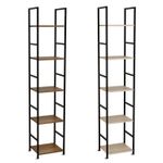 BELOFAY Floorstanding 5-Tier Wooden Shelving Unit with Steel Frame