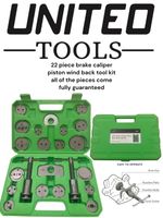 United Brake Caliper Piston Rewind Wind Back Tool Kit 22PC Set Universal