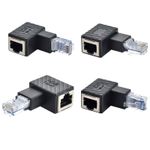 90 Degree Right Angle RJ45 Male To Female Lan Ethernet Network Extension Adapter