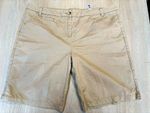 NEXT Women’s Beige Chino Shorts Mid Rise Size 18 Button Closure Pockets Twill