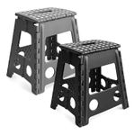 LARGE FOLDING STEPS KITCHEN STOOL STEP PORTABLE FOLDABLE FOLD SEAT WITH HANDLE