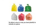 200 Coloured Refuse Sacks Strong Bin Waste Bags 90L Size 18x29x39 Six Colours
