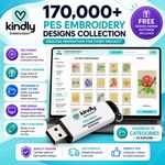 170,000+ PES Embroidery Designs USB Collection | FREE Design Viewer Plug & Play