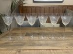 Rosenthal Romanze Crystal Wine Glasses Set 6 Etched German Glass 18.5cm