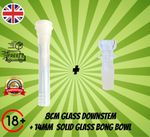 8cm Glass Bong Downstem + 14mm Solid Bong Bowl | Glassware | For Bongs | UK
