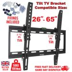 TV Wall Bracket Mount TILT For 26 32 40 50 55 Upto 65 Inch Flat LCD LED QLED TVs