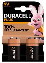 Duracell 9V Battery LR22 Plus Alkaline Batteries, 6LR61 MN1604, PP3, Smoke Alarm