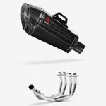 Lextek XP8C Carbon Fibre Exhaust System 210mm for Yamaha XJ6 Diversion (09-15)