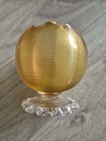 Carnival Glass Vase Orange Gold Swirl  7.5"