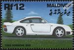 1988 PORSCHE 959 Mint Automobile Sports Car Stamp (2000 Maldives)