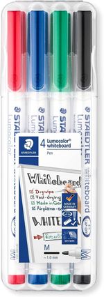 STAEDTLER 301 WP4 Lumocolor Whiteboard Marker Pen - Assorted Colours (Pack of 4)