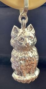 RARE Antique Double Sided Cat Sterling Celluloid Ring Rattle Chrisford & Norris