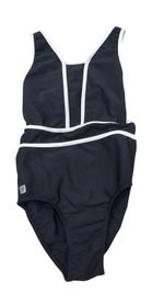 Sylvia P Child 10 Black & White Crisscross Back One-Piece Leotard Gymnastics