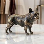 French Bulldog Miniature Handcrafted Solid Brass Antiqued Patina Dog Figurine