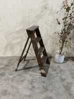 Vintage 4 Step Ladder Rustic Farmhouse Country Plant Stand Retro Stand (A)