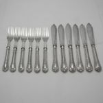 TRAFALGAR Design Roberts & Belk Silver Service Cutlery Six Pairs of Fish Eaters