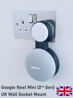 Google Nest Mini Gen 2 - Secure Wall Socket Hanging Mount (for UK Adaptor)