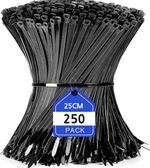 250 Pack Extra Long 98 Inch Zip Ties Black Nylon Cable Ties Heavy Duty