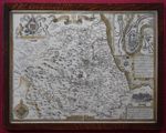 Bishoprick & Citie of Durham Original 1612 John Speed copperplate engraved map