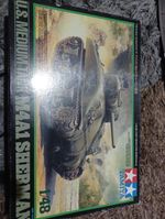 tamiya 1/48 M4A1 SHERMAN  US MEDIUM  TANK WITH LOADS OF EXTRAS