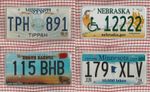 SET OF 4 AMERICAN LICENSE NUMBER PLATES rough condition Set2C6