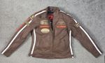 Slima Moto Thunder Pro CE Leather Motorcycle Jacket Brown Vintage Biker Men M