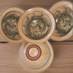 Stoneware:Skegness Pottery.Four soup dishes(15cmW).See My Photos..