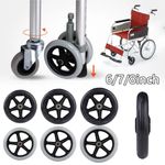 Universal Rubber Trolley Wheel Replacement Shopping Cart Castor 6 7 8 Inch