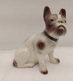 Antique French Bulldog Porcelain  Dog Figurine Brown and White PLEASE READ