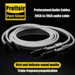 Pair 16Core Soft Pure Silver Audio RCA Cable Hiend Rhodium Plated Plug Connector