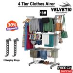 Foldable Clothes Airer Rack Indoor Outdoor Dryer Laundry Dry Rail Hanger 4 Tier