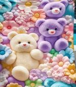 Baby’s Kids Toddlers Blanket Sherpa fleece comforter 3D Teddy Bears Floral Theme