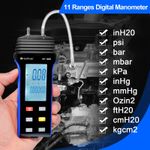 Digital Manometer Differential Air Pressure Meter HVAC Dual Port Gas Tester UK