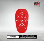 MOTORBIKE PANTS HIP ARMOUR CE LEVEL 2 KT-201 HIP PAIR FLOROCENT RED PROTECTORS