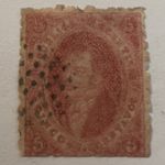 RARE 1864 1866 ARGENTINA 5C STAMP BERNARDINO RIVADAVIA SIGNED TWICE ON BACK