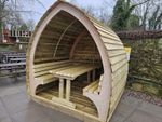 Party Pod 6 Seater Bench Table Seating Party Summer Garden Equestrian Shelter