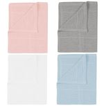 100% Premium Cotton Cellular Baby Blanket Cot Pram Moses Basket, 60x90cm