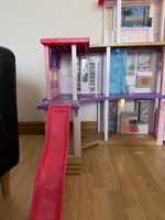 Barbie Doll House Playset with Slide, Multroom, Pink/Purple, 300mm