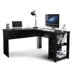 MONDEER L-shaped Computer Desk Corner Table Workstation Office Shelf 130*140cm